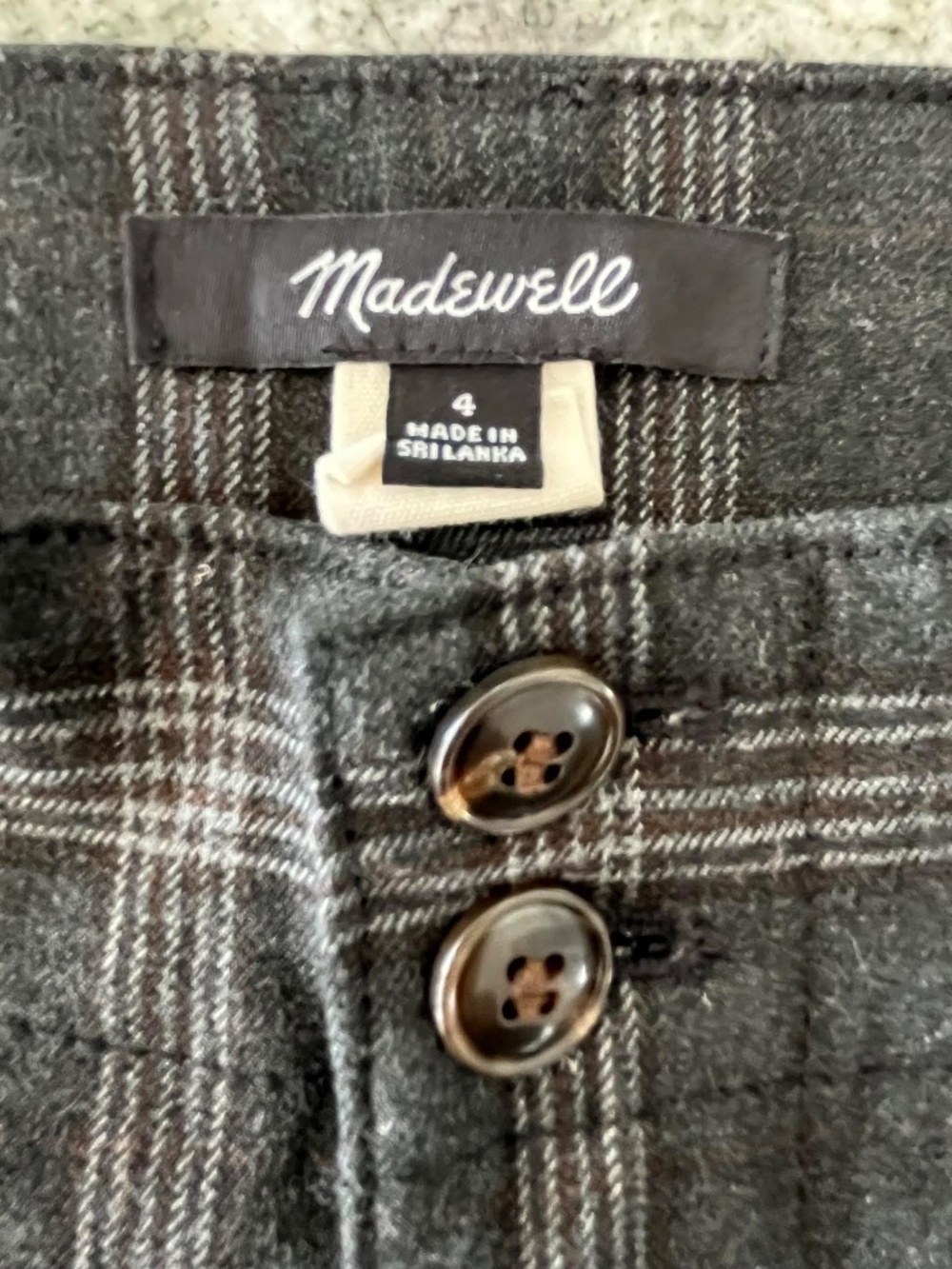 Madewell The Harlow Wide-Leg Pant in Dark Pavement Plaid, Size 4 - Picture 2 of 3